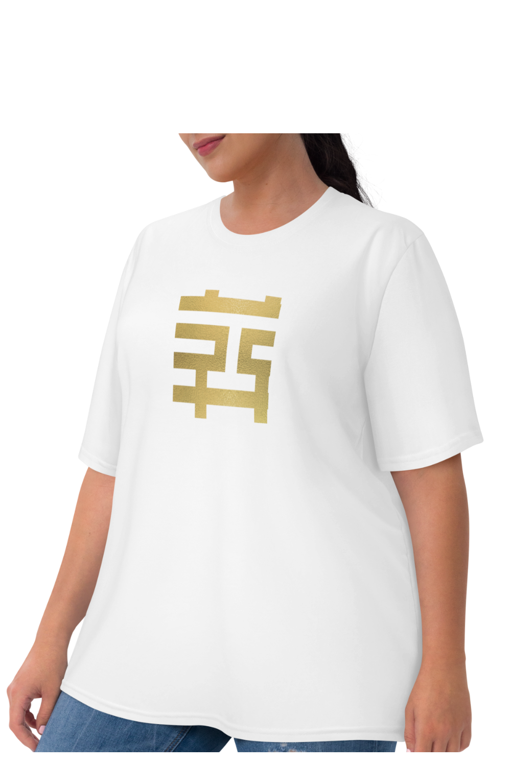 Women's Long Tees (Gold and White Patch)
